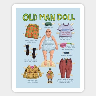 Hilarious Old Man Paper Doll. Dress up the old man in all his funny old man clothes! Sticker